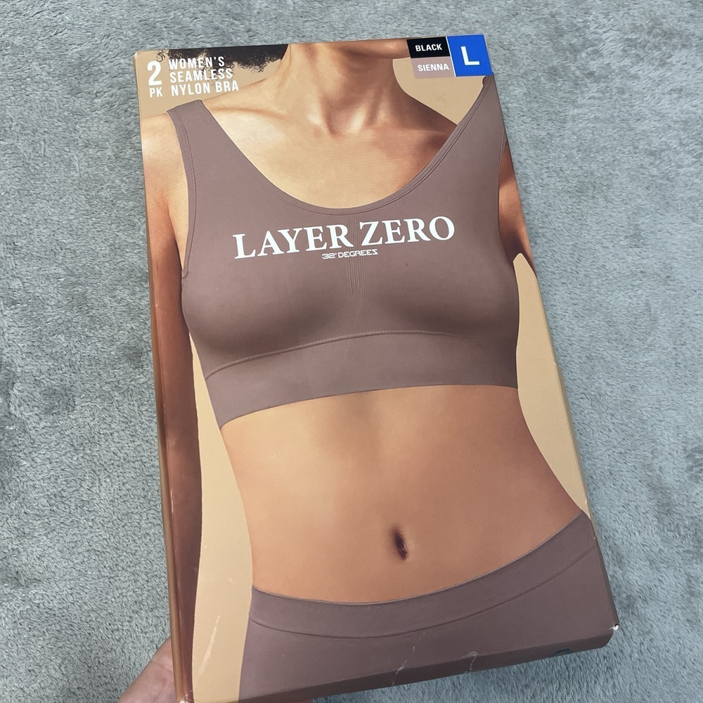 Layer Zero Women's L Seamless Nylon Bra Black/Sienna e0680